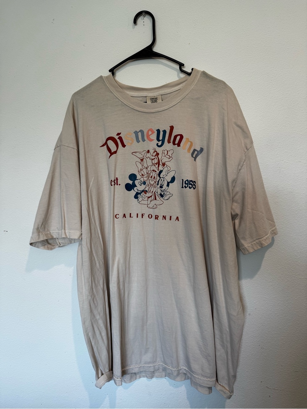 3xl Comfort Colors Disneyland Graphic Tee - Cream with Red & Blue Accents